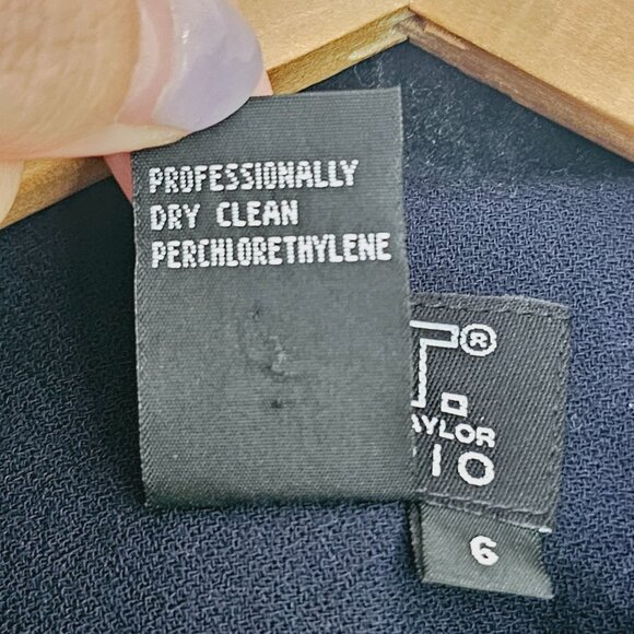 Vintage Morgan Taylor Studio Navy Blue Blazer Jacket Velvet Cuffs Size‎ 6《903》J - Picture 9 of 9